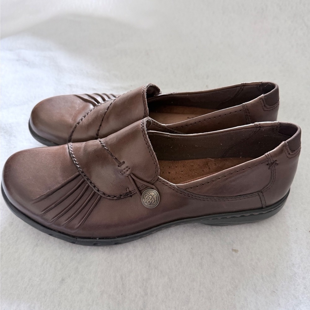 Cobb Hill by New Balance Paulette Bark Brown Leather Slip On Loafers Sz 6.5M - Picture 8 of 16